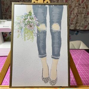 Super cute framed artwork for closet or small space.